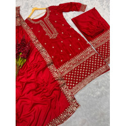  NEW FANCY DESIGN HEAVY EMBROIDERY WORK TOP - PLAZZO WITH  DUPATTA