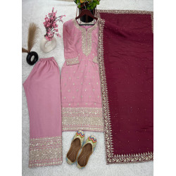 chinnon and heavy embroidery suit